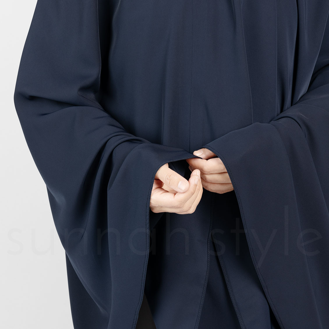 Sunnah Style Essentials Tie-Back Khimar Knee Length Navy Blue